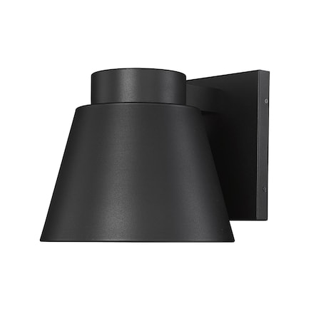 Z-Lite Asher Outdoor Wall, 1-Light, 12 In.W x 13 In.L x 11 In.H, Black/Sandblast 544B-BK-LED